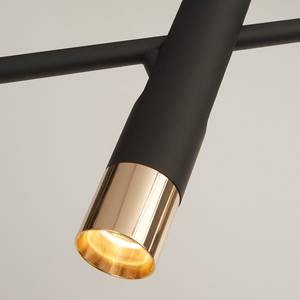 Lampada a 5 punti luce Cylinder Acciaio - Nero / Oro