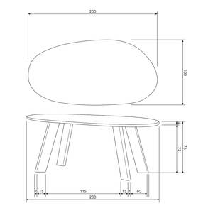 Eettafel Tournon mangohout - walnotenhout - Breedte: 200 cm