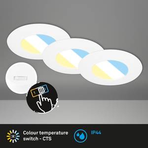 LED-inbouwlamp Bicuela set van 3 polypropyleen - Wit