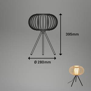 Tafellamp Agueiro aluminium/bamboe - zwart