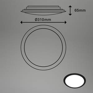 LED-Deckenleuchte Pevide Polypropylen - 1-flammig - Schwarz