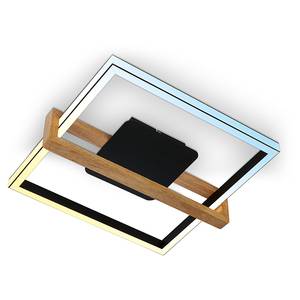 LED-Deckenleuchte Falca Aluminium / Eiche Massiv - Schwarz - 45 x 49 cm