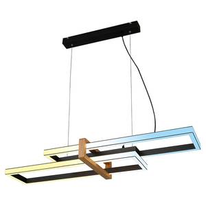 Hanglamp Bispo 2 lichtbronnen aluminium/massief eikenhout - zwart