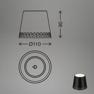 Lampada LED a forma di bottiglia Bairros Alluminio - 1 punti luce - Nero