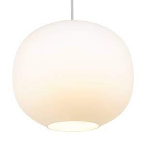 Lampada a sospensione Navone Ottone / Vetro opale - Bianco - 1 punto luce - Diametro: 20 cm