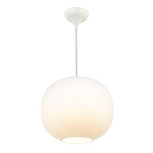 Lampada a sospensione Navone Ottone / Vetro opale - Bianco - 1 punto luce - Diametro: 20 cm