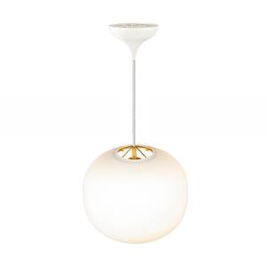 Suspension Navone Laiton / Verre opalin - Blanc - 1 ampoule - Diamètre : 20 cm