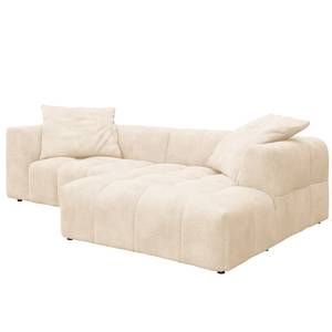 Ecksofa ROOYA Bouclé Stoff Bony: Beige - Longchair davorstehend rechts