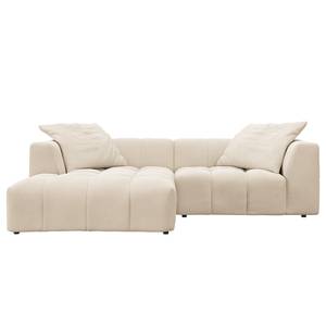 Ecksofa ROOYA Webstoff Saia: Beige - Longchair davorstehend links