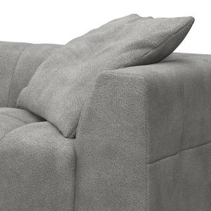 Ecksofa ROOYA Bouclé Stoff Bony: Grau - Longchair davorstehend links