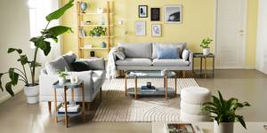 3-Sitzer Sofa ELLENS Webstoff Saia: Hellgrau