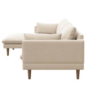 Ecksofa ELLENS Webstoff Saia: Beige - Longchair davorstehend links