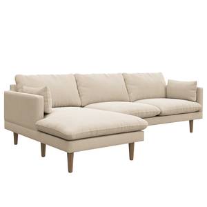 Ecksofa ELLENS Webstoff Saia: Beige - Longchair davorstehend links