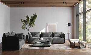 2-Sitzer Sofa Dune Microfaser - Anthrazit