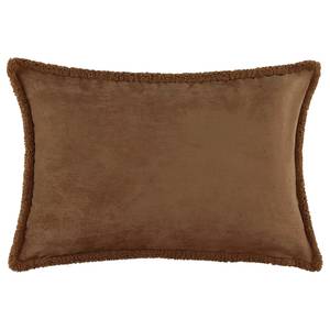 Housse de coussin Teddy Polyester - Marron - Marron