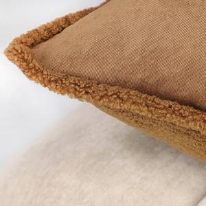 Housse de coussin Teddy Polyester - Marron - Marron