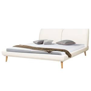 Letto imbottito Ditney Tessuto - Crema