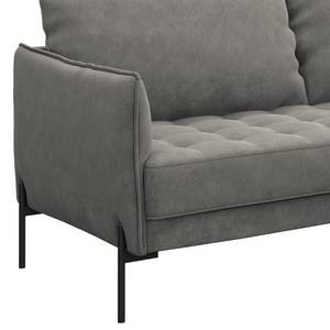 Ecksofa VILLARDS Microfaser Teda: Grau - Longchair davorstehend rechts