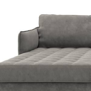 Ecksofa VILLARDS Microfaser Teda: Grau - Longchair davorstehend links