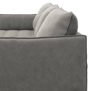 Ecksofa VILLARDS Microfaser Teda: Grau - Longchair davorstehend links