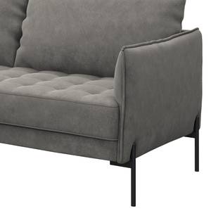 Ecksofa VILLARDS Microfaser Teda: Grau - Longchair davorstehend links