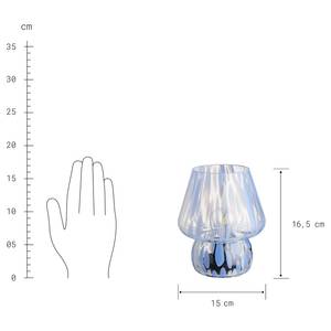 Lampe LED MISS MARBLE Verre coloré - Bleu clair - Hauteur : 17 cm