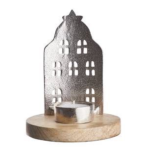 Teelichthalter OH MY HOUSE Aluminium / Mangoholz - Silber