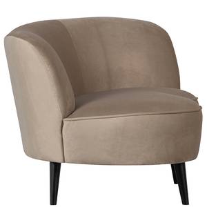 Loungefauteuil Sara fluweel - lichtbruin - Armleuning vooraanzicht rechts