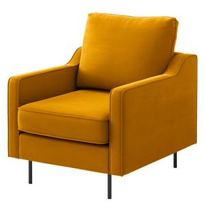 Fauteuil Brocheros Velours Ravi: Jaune moutarde