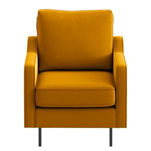 Fauteuil Brocheros Velours Ravi: Jaune moutarde