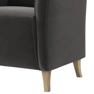 Fauteuil cocktail Estallo Velours Ravi: Gris