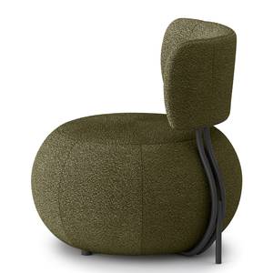 Loungefauteuil Belianes Bouclé Stof Asta: Olijfgroen