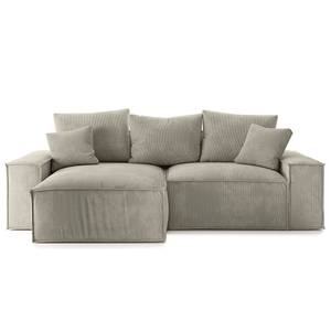 Ecksofa Caborno Cordstoff Scota: Aschgrau