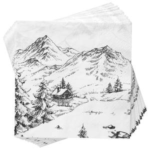 Serviettes APRÈS Alpes - Lot de 20 Papier - Blanc