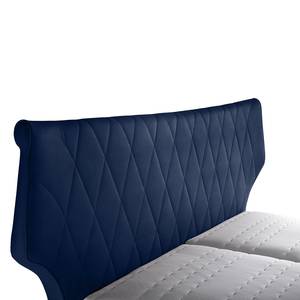 Gestoffeerd bed Valesk Donkerblauw - 180 x 200cm - Platweefsel