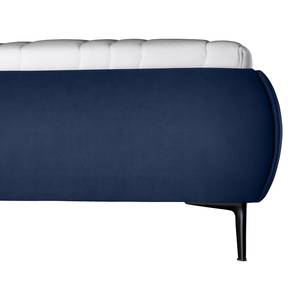 Gestoffeerd bed Valesk Donkerblauw - 180 x 200cm - Platweefsel