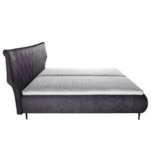 Gestoffeerd bed Valesk Antraciet - 160 x 200cm - Platweefsel