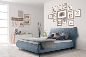 Letto imbottito Valesk Bluastro grigio - 160 x 200cm - Microfibra