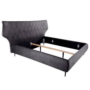 Gestoffeerd bed Valesk Antraciet - 200 x 200cm - Platweefsel