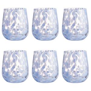 Verres CONFETTI - 6 éléments Verre transparent - Bleu / Blanc