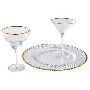 Assiette de présentation GOLDEN TWENTIES Verre - Transparent / Doré