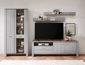 Credenza con vetrina illuminata Haglund Color grigio pallido