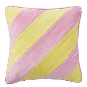 Coussin VACANZA rayures Coton / Polyester - 45 x 45 cm - Rose - 47 x 47 cm