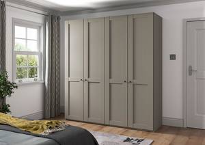 Armoire à portes battantes Marlow Taupe - Largeur : 200 cm - Sans portes miroir