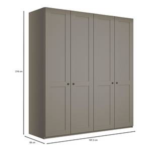 Drehtürenschrank Marlow Taupe - Breite: 200 cm - Ohne Spiegeltür/-en