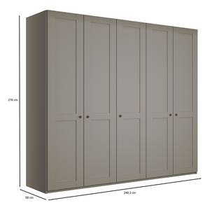 Drehtürenschrank Marlow Taupe - Breite: 250 cm - Ohne Spiegeltür/-en