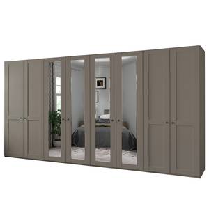 Armoire à portes battantes Marlow Taupe - Largeur : 400 cm - 4 miroir