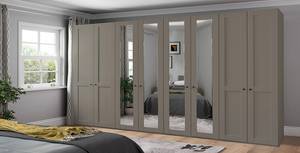 Drehtürenschrank Marlow Taupe - Breite: 400 cm - 4 Spiegeltüren