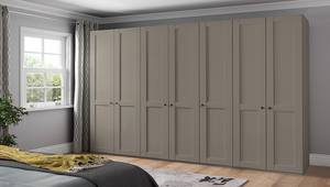 Drehtürenschrank Marlow Taupe - Breite: 350 cm - Ohne Spiegeltür/-en