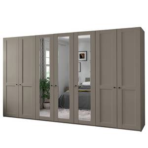 Draaideurkast Marlow Taupe - Breedte: 350 cm - 3 spiegeldeuren